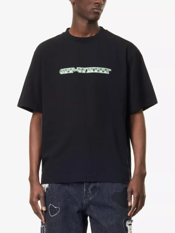 OFF-WHITE Cash Arrow Skate Logo-Print Cotton-Jersey T-Shirt - Image 2