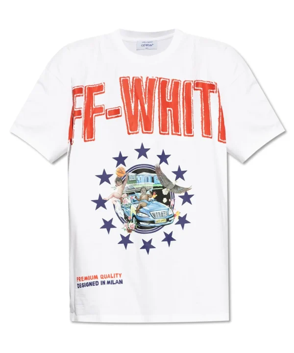 Off-White Fresco Star Oversized T-Shirt - Image 2